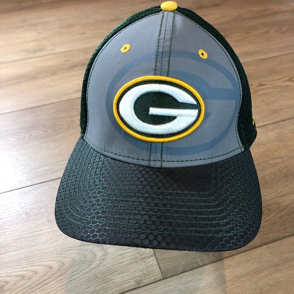 Green Bay‎ Packers Hat Cap New Era Flex Fit Stretch Mesh Football NFL S/M READ